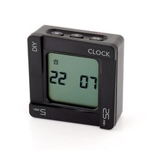 지오샵 LED 다용도 디지털 쿠킹 타이머 알람 시계 GT007-BK, 블랙