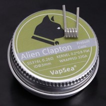 3.0mm 융합 Clapton Ni80 A1 316 외계인 30 개 20 10 개 미리 만들어진 와이어 믹스 트위스트 가열 저항 코일 50 묶음, 50pcs, 316Alien0.26