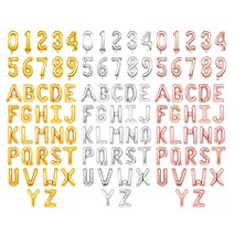 숫자 알파벳 문자 은박풍선 낱개판매 풍선 감사합니다. 파티 생일 친순 팔순 돌잔치 백일 이벤트 프로포즈 파티용품, P, 로즈골드