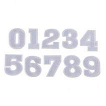 FCSHOP 3x 숫자 패치 - 10피스 0-9 아플리케 패치 패치에 다리미 모자 재킷 셔츠 조끼 등을 위한 DIY 자수 패치, 패브릭, 화이트