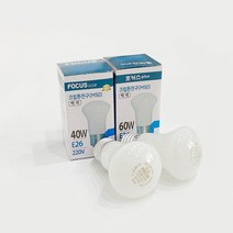 포커스 백열 전구 M50 일반크립톤 E26 백열램프, 2-일반크립톤 60W E26-전구색(노란빛), 전구색