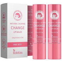 록키스 네츄럴 카밍 체인지 립밤 3.5g, 핑크로지, 2개