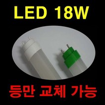 LED 슬림직갓 노출 갓등 슬림매입 램프포함 등기구/20W 32W 40W 형광등 등만교체 LED 직관등/전구색 주광색 18W 컨버터 외장형 LED 직관램프 램프만, 120cm 컨버터 외장형 전구색 18.2W (램프만)