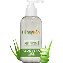 유기농 알로에 베라 젤 - 마누카 꿀이 함유된 100 순수 알로에 젤 - 썬 케어 후 얼굴 및 바디 - 일광화상 및 여드름을 위한 알로에 잎 젤 - 덩어리 또는 애프터선 선케어