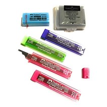 파버카스텔 0.5mm 2B 블랙 폴리머 샤프심 리필 튜브 4개 당 20개 Plus1 먼지가 안 생기는 지우개 및 반죽 느낌 아트 1개 세트 USA 미국