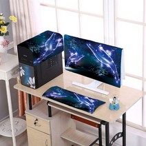 컴퓨터 커버 덮개 천 모니터 티비 가리개 tv 먼지 데스크탑 메인 박스 전체 보호 귀여운 홈 네트워크 빨간색 키보드, 없음, 없음, Blue Whale+32 Inch