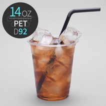 PET 14온스 92파이 투명 아이스 컵 100개