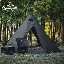 Springhill 티피텐트 사계절 인디언 a형 텐트 솔로 캠핑 3-4인용, 블랙