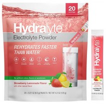 (번들)하이드라라이트 전해질 믹스 딸기레몬에이드 6g 패킷 20개입 2팩 Hydralyte Electrolyte Powder