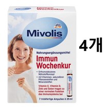독일 Mivolis 미볼리스 이뮨 앰플 7개입x4팩 비타민 아연 철분 보충 면역력 증지 에너진 충전 피로 회복