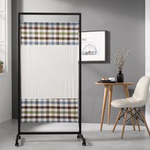 이동식 파티션_1단_브라운선염체크_블랙, 단품