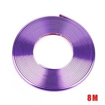 자동차 고무몰딩 도어가니쉬 휀다가드 크롬 유니버설 8m 자동차 림 보호 스트립 휠 에지 프로텍터 브라이트 매트 자동차 휠 스티커 타이어 보호 케어 커버 자동차 스타일링, 밝은 보라색