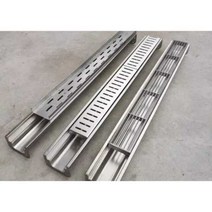 배수트렌치 주방 욕실 화장실 바닥 드레인 트랩 스텐, 3.(100x40mm)싱크+커버(1미터길이)