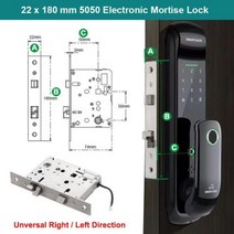 목문도어락 Tuya와이파이 스마트 도어 잠금 장치 Ttlock 블루투스 생체 인식 지문 디지털 암호 앱 카드 키리스 엔트리 전자, 22x180mm 8 Languages+Tuya WiFi