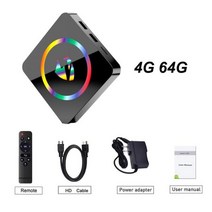 스마트 고속 셋톱 박스 안드로이드 와이파이 음성, 16.Eu 플러그 - 4G 64G