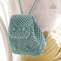 손뜨개 백팩 만들기 2컬러 DIY 키트 마크라메 재료 모던마크라메 모자뜨기 마크라메가방 뜨개방 코나실, 민트