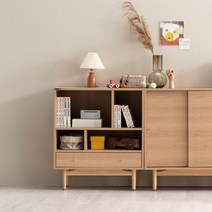 한샘 모디 레코드 홈카페 주방수납장 80cm 오픈형(2종 택1), 월넛(B)