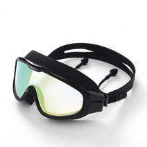 와이드뷰 수경 고급 고글형 물안경 귀마개 수영 잠수 수영장 바닷가 잠수경, 블랙(18cmx6cm)