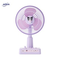 AKRUA 선풍기 레트로 탁상용 무선 회전 미니 선풍기 사무실 무소음 휴대용 선풍기, 퍼플