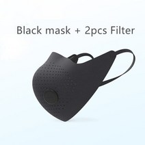 송기마스크 Youpin Airpop 마스크 교체 필터 칩 PM2.5 Anti-haze 휴대용 마모 마스크 xiaomi Air Wear upda, 01 Black Mask 2 filter, 한개옵션1