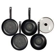 인터쿡더블랙프라이팬 [인터쿡] THE 블랙시리즈 프라이팬 5종세트 (28팬 2종+28웍2종+28유리뚜껑1종), 단일옵션