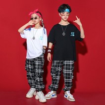 주니어 키즈 방송힙합 10대 공연복 의상 반팔 스트릿 댄스스쿨 아이돌 댄스복