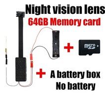 경찰 바디캠 초소형 미니 diy wifi ip 카메라 모듈 motion dv 1080p p2p 카메라 비디오 레코더 홈 보안 캠코더 원격 제어 숨겨진 tf, 나이트 비전 64GB