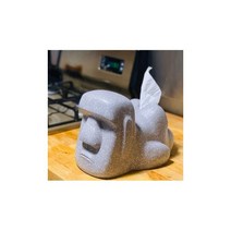 모아이석상 돌 수지 데스크탑 석상 장식 펌핑 조각상 돌하르방, 화이트 티슈 추출