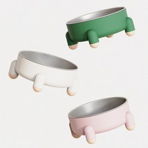 [KT알파쇼핑]강아지 밥그릇 스텐 식기 1P 애견 물그릇 분리 세척, 색상:화이트, free