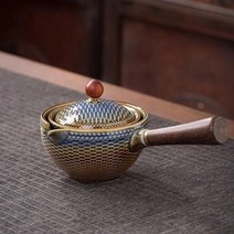 전통다기세트 다기세트 한국 전통 다기세트 이천 나무 손잡이가있는 세라믹 주전자 사이드 핸들 냄비 가정용 쿵푸 우롱 필터 차 메이커 크리 에이 티브 도자기 차 도구 차 만들기, 05