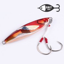 베이트샵 튜니 슬로우 메탈지그 (부시리 참치 방어 삼치 부시리 대구 갈치 쇼어지깅낚시), 80g, 튜니 슬로우 메탈지그_블루