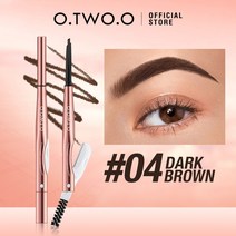 O.TWO.O 울트라 파인 트라이앵글 아이 브로우 펜슬 정밀 디파이너 롱 라스팅 방수 블론드 브라운 메이크업 6 색, 04dark brown