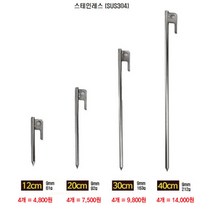 스테인레스 단조팩 12cm 20cm 30cm 40cm _4개 세트 텐트용 단조팩 타프 핑거팩 단조팩가방