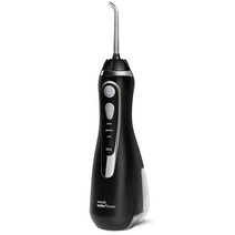 워터픽 Waterpik 무선 워터 플로서 화이트 치아 잇몸 교정기용 휴대용 백 & 팁 4개 포함 충전식 방수 (WP-560), Black
