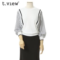티뷰 줄지패턴배색가오리니트_V3A-VKN005