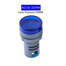 디지털테스터기 접지 전기 전압 전류 측정기 ac 50-500v 0-100a 정사각 led 계 계 110v 220v 계 계 자동차 볼트 앰프 테스터 감지기, 전압계 파란색