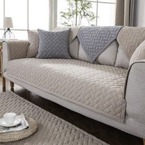 미끄럼방지 헤링본 시어서커 쇼파패드 3-4인용, 헤링본 쇼파패드 그레이_4인용(65x240)