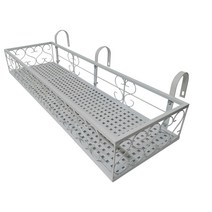 모칸도 베란다 화분걸이 난간 화분걸이대 (고층 직각형 80x20cm) 난간용 고리 3개, 02.화분걸이대(직각형)80x20_화이트