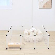 펫초이스 강아지 투명 가림막 울타리 12p + 화이트 커넥터 24p 세트