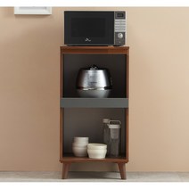 하이앤드리 리니 오픈 렌지대 원룸 좁은공간 미니 2단 밥솥장 오븐 수납장 다이 전자렌지수납장 주방, 멀바우그레이