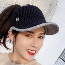 골프귀마개 골프귀도리 골프이어워머 따뜻한 니트 야구 모자 여성용 솔리드 빈 탑 스포츠 모자 패션 스포츠 모자 의류 액세서리 가을 겨울, 55-58 (flexible), 03 Black