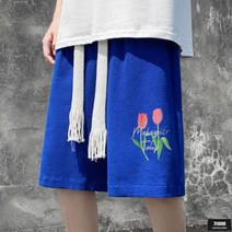 가바바 남성 빅사이즈 반바지 귀여운 튤립 무늬로 심플하고 캐주얼하게 데일리 캠퍼스룩 밴딩팬츠 5XL까지 G67827