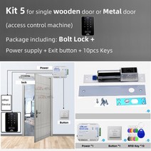 RFID 액세스 제어 시스템 안전 전자 게이트 오프너 홈 차고 디지털 세트 전기 자기 스마트 도어 잠금 키트, 10.B10Kit5