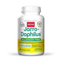 미국 Jarrow Formulas Jarro-Dophilus 알레르기 유발 항원 프리 프로바이오틱 채소 캡슐 60개, 알레르겐 프리, 60 카운트(1팩), 알레르겐 프리, 60 카운트(1팩)