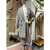 써스데이아일랜드 더블여밈 헤어리 코쿤핏 코트(T218MCT239W)(1302821)