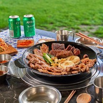 돌부심 솥뚜껑불판 원형 삼겹살 고기굽는 가정용 업소용 무쇠 가마솥 그리들 구이 판 캠핑팬 서민갑부 달인, 중(33cm)