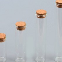 앤트비하우스 코르크 마개 일자형 유리통 다용도유리병 액세서리보관병, 1개, 120mm