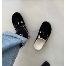 스웨이드 키높이 털 퍼 슬리퍼