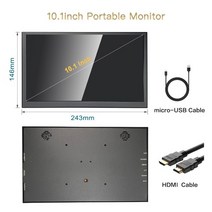 터치스크린모니터 노트북보조모니터 터치 디스플레이 10.1 인치 휴대용 모니터 스크린, 1024x600