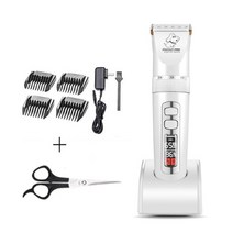 강아지클리퍼 고양이 애견 발바닥 이발기 바리깡 미용기 baorun p9 clipper dogs 전문 lcd 스크린 애완 동물 깎기 전기 손질 트리머 충전식 이발 기계 동물, 나는 플러그, p9 화이트 e